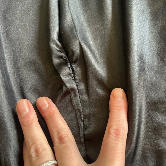 $349 Badgley Mischka Black soft leather Chevron quilted Biker jacket slim fit L - Picture 10 of 15